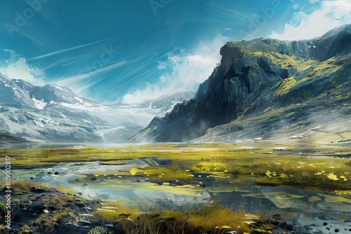 untouched landscapes explored by researchers for humanitys betterment digital painting