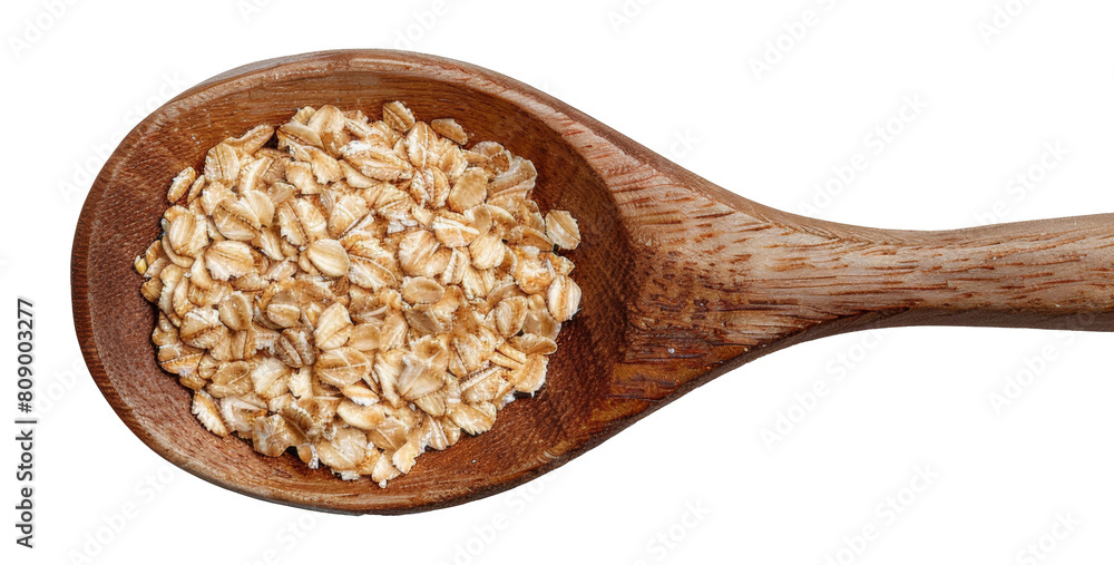 Wooden spoon filled with oats isolated on transparent background png Wooden spoon filled with oats isolated on transparent background png