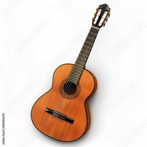 Realistic acoustic classic guitar vector isolated on white background