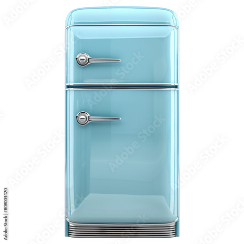 Realistic blue Refrigerator isolated on white background. Vector illustration fridge