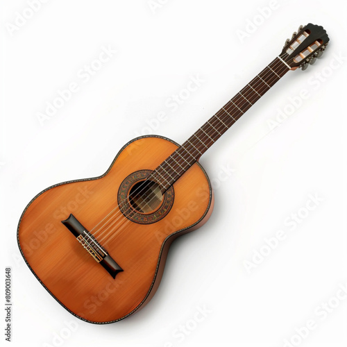 Realistic acoustic classic guitar vector isolated on white background