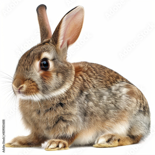 Realistic brown rabbit vector, cute animal