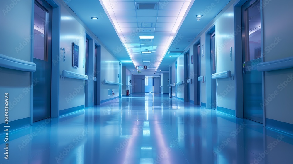 Advanced Healthcare Setting: Clean and Contemporary Hospital Walkway