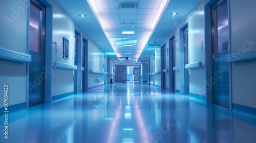 Advanced Healthcare Setting: Clean and Contemporary Hospital Walkway