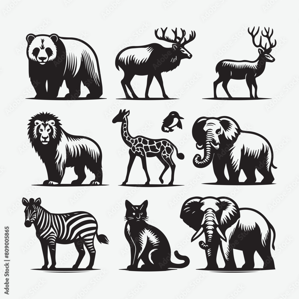 Set of wild animals vector Silhouette Illustration. silhouette, wildlife, drawing, graphic, mammal, bear, lion, outline, wolf, life, africa, african, black and white, butterfly, camel, clip art Set of wild animals vector Silhouette Illustration. silhouette, wildlife, drawing, graphic, mammal, bear, lion, outline, wolf, life, africa, african, black and white, butterfly, camel, clip art