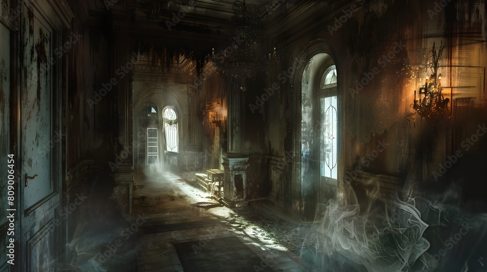 Ghostly Whispers Echoing Through the Abandoned Mansion's Flickering Candlelight Ghostly Whispers Echoing Through the Abandoned Mansion's Flickering Candlelight