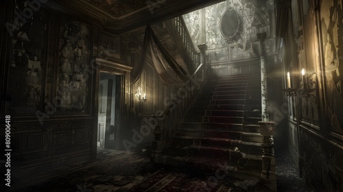 Ghostly Whispers Echoing Through an Abandoned Mansion's Haunting Interiors