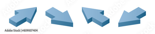 Set of isometric pointer. Computer mouse cursor.