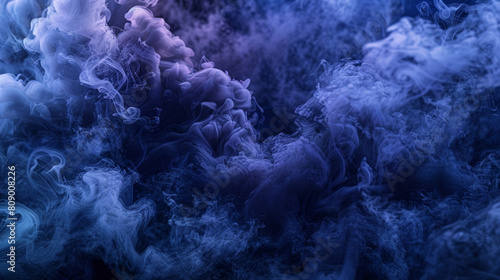 A moody and atmospheric smoke scene, with a deep neon indigo texture that adds a touch of mystery and depth.
