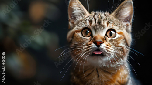 Feline Playfulness: Cat Expressing Innocence with a Playful Tongue