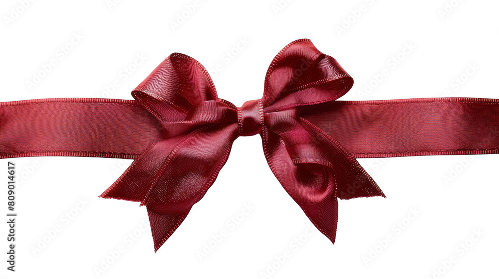 Elegant red satin bow, luxurious and festive isolated on transparent background png Elegant red satin bow, luxurious and festive isolated on transparent background png