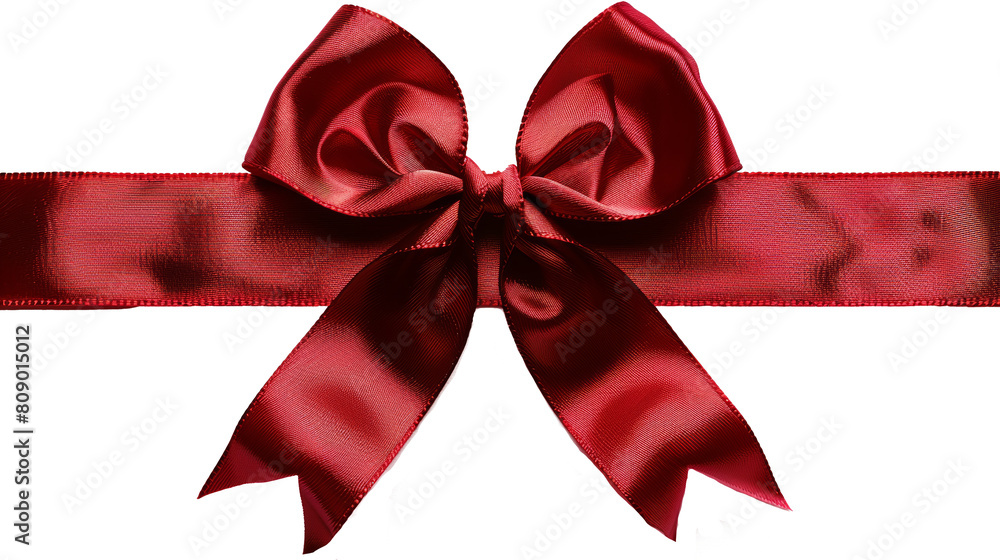 Elegant red satin bow, luxurious and festive isolated on transparent background png Elegant red satin bow, luxurious and festive isolated on transparent background png
