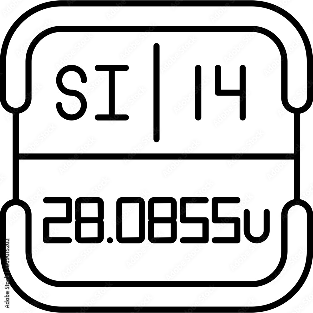 Silicon Periodic Table Element Icon Silicon Periodic Table Element Icon