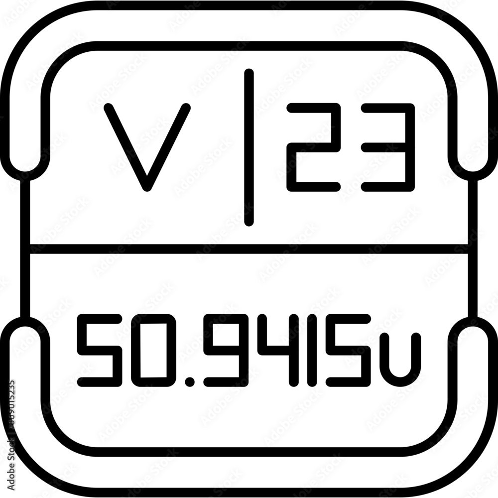 Vanadium Periodic Table Element Icon Vanadium Periodic Table Element Icon