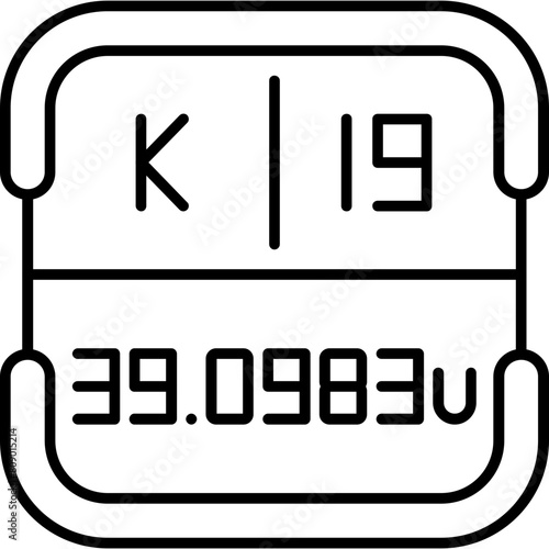Potassium Periodic Table Element Icon