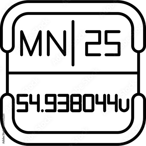 Manganese Periodic Table Element Icon