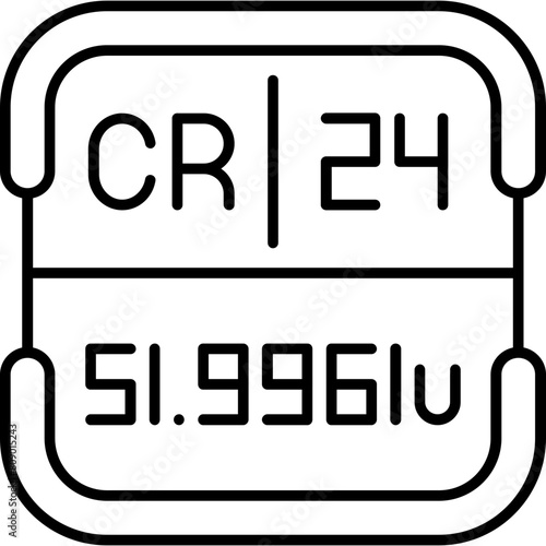 Chromium Periodic Table Element Icon