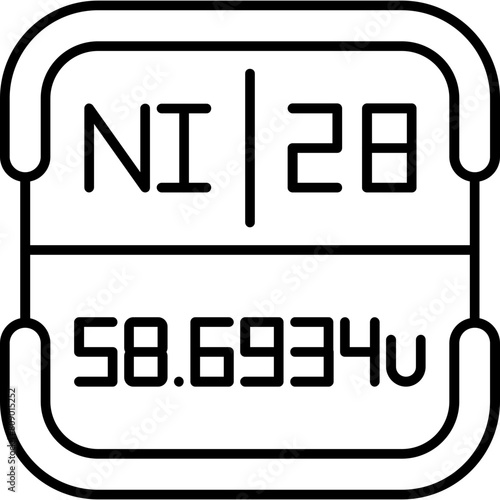 Nickel Periodic Table Element Icon