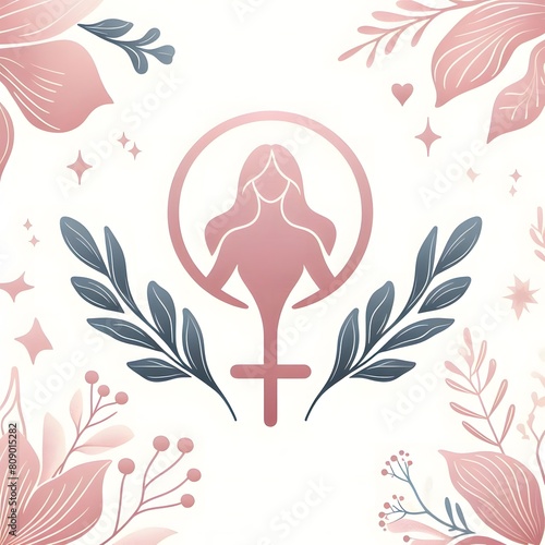 AI Generate of Luxury Feminine Girl Mother Logo Stock Premium Vector  Female Power  Beauty  Symbol 