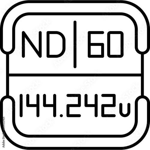 Neodymium Periodic Table Element Icon