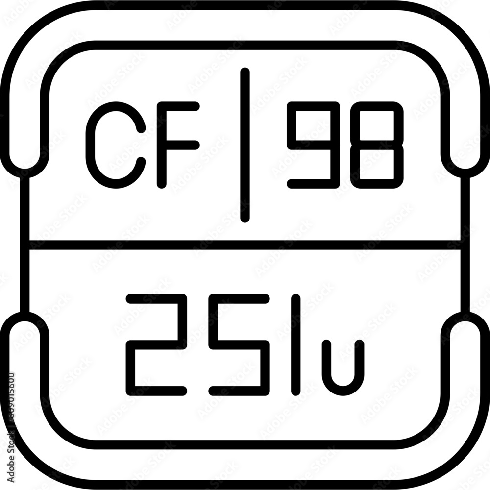 Californium Periodic Table Element Icon Californium Periodic Table Element Icon