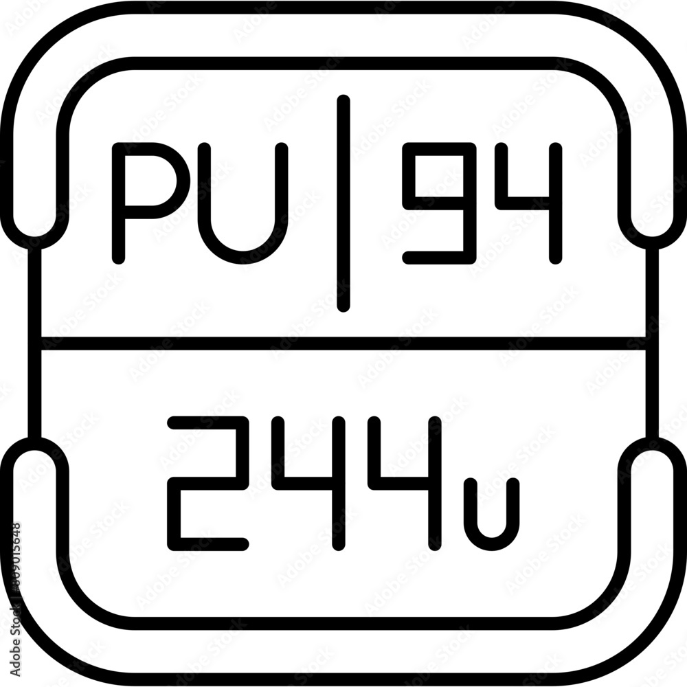 Plutonium Periodic Table Element Icon