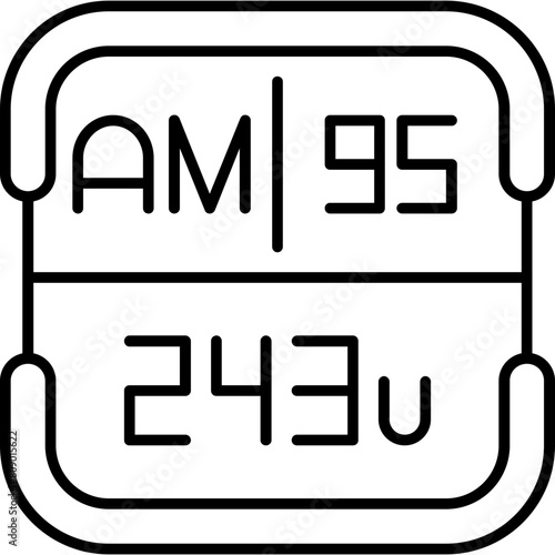 Cuadro en lienzo Americium Periodic Table Element Icon