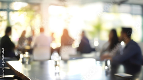 Wallpaper Mural Defocused bokeh effect positive concept background of unrecognizable people diverse business team meeting of young professionals corporate startup Torontodigital.ca