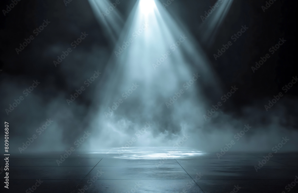 Abstract image of dark room concrete tile floor Black room or stage background for product placement Abstract image of dark room concrete tile floor Black room or stage background for product placement