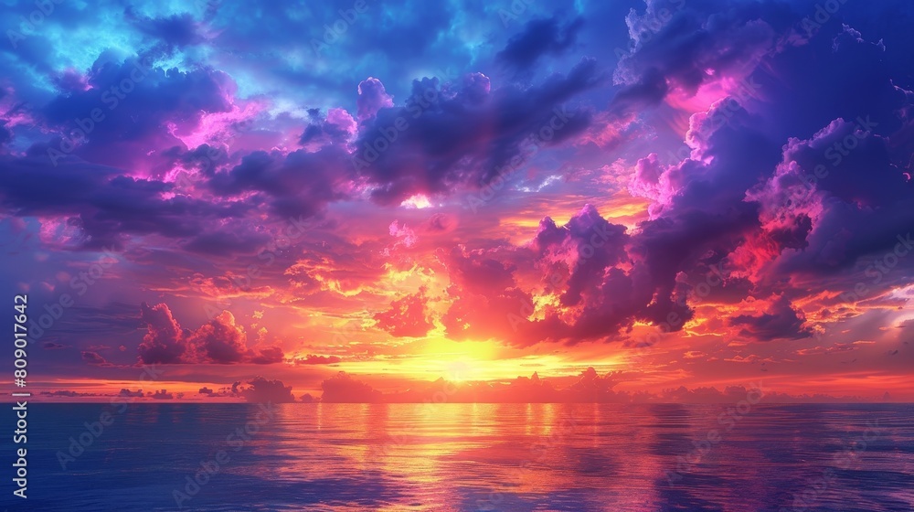 Naklejka premium Generate a visual representation of a sunset