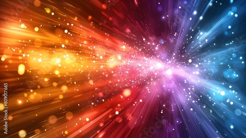 Vivid Electrifying Light Explosion with Dynamic Radiant Burst of Colorful Galactic Energy Background for High Impact Digital