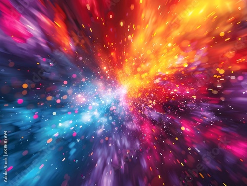 Mesmerizing Explosion of Vibrant Lights and Colors for Creative Digital Artworks and Backgrounds