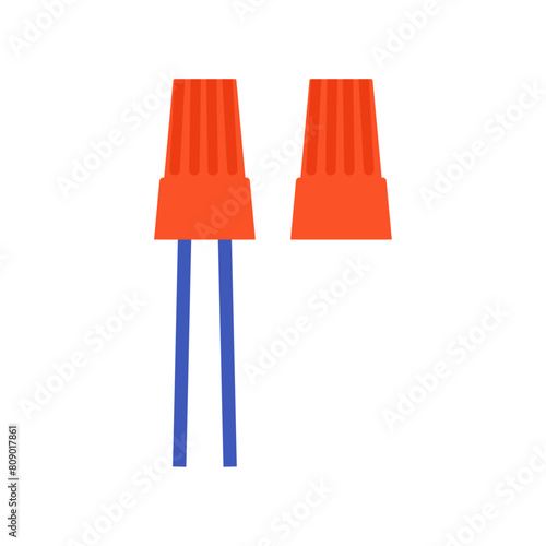 Secure Electrical Connections with Wire Nuts, Vector Flat Illustration Design