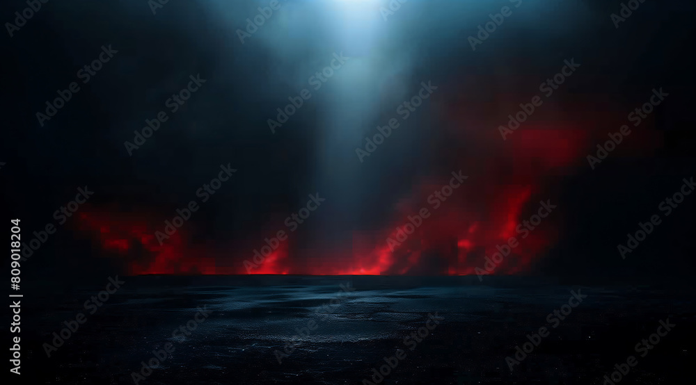 Dark foggy, vibrancy with red Colors Illustrative Background Wallpaper Showroom Concept For Display
