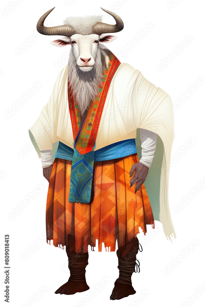 Obraz premium PNG Mountain goat costume adult white background