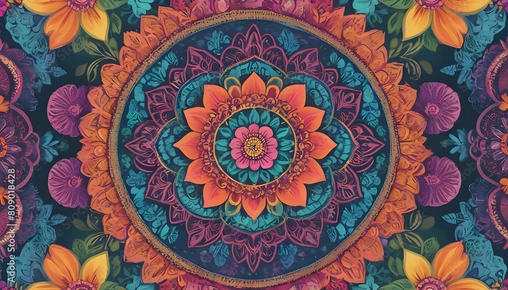 Create a background with intricate floral mandalas upscaled