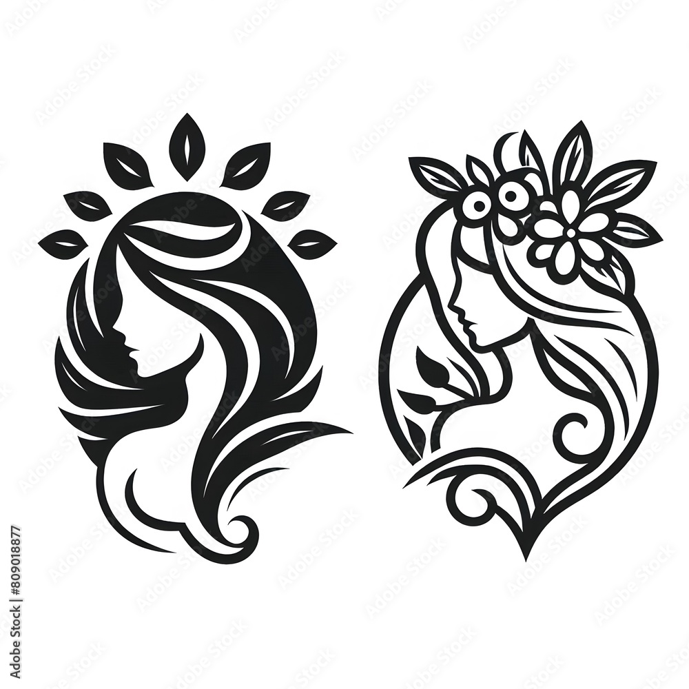 Obraz premium AI Generate of Luxury Feminine Girl Mother Logo Stock Premium Vector, Female Power, Beauty, Symbol 
