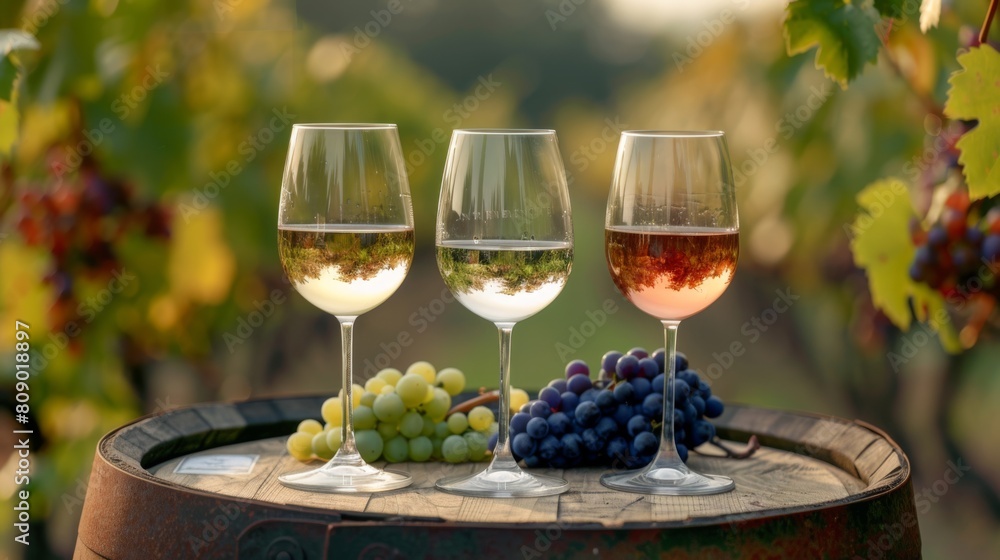 Wine Tasting at Vineyard Sunset