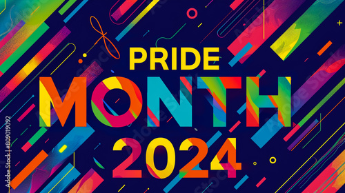 pride month background pride month 2024 written on it generative Ai