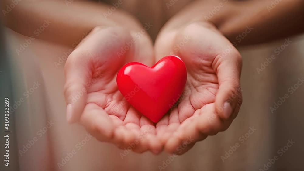 Person Holding Red Heart in Hands Generative AI Person Holding Red Heart in Hands Generative AI