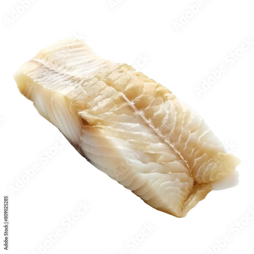 cod fish fillet isolated on transparent background.