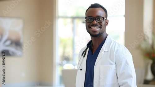 Smiling Male Doctor in Clinic photo