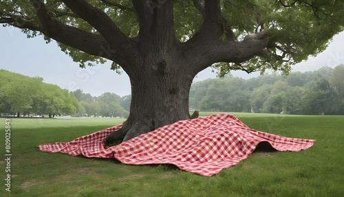 An icon of a tree with a picnic blanket spread ben upscaled 5