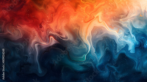 Vibrant Swirling Cosmic Design in Watercolor Hues - Digital Art