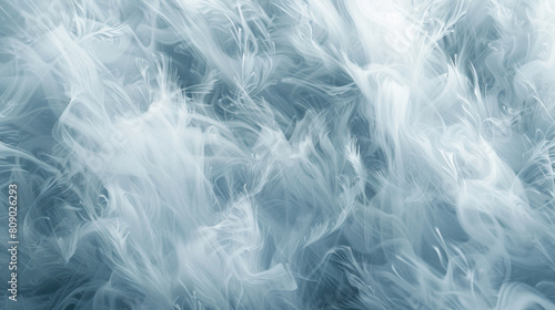 Soft, ethereal plumes of smoke in white and pale grey, spreading across the scene like feathers or soft fur.