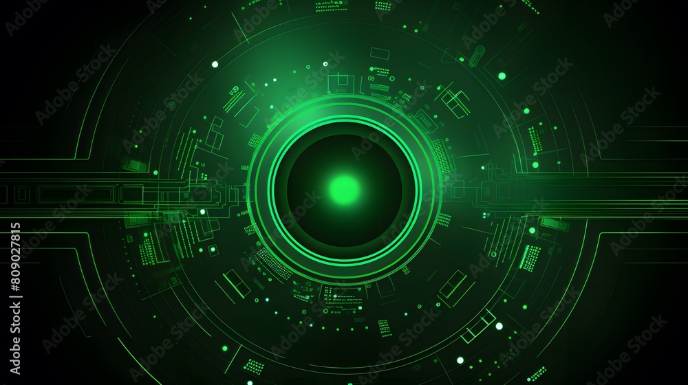 Obraz premium green Abstract technology background circles digital hi-tech technology design background. concept innovation. vector illustration