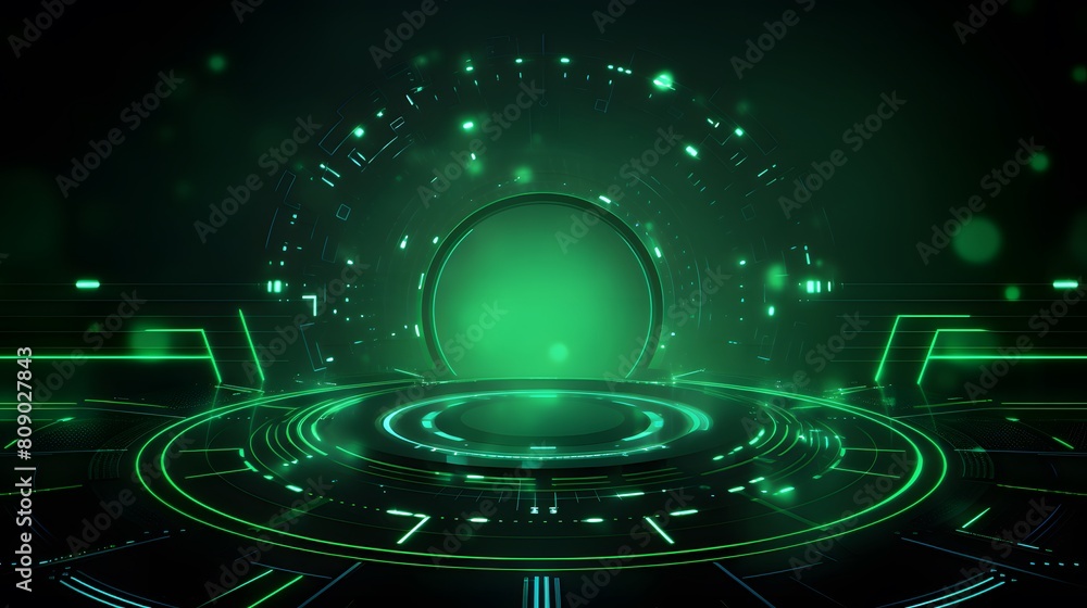 Fototapeta premium green Abstract technology background circles digital hi-tech technology design background. concept innovation. vector illustration