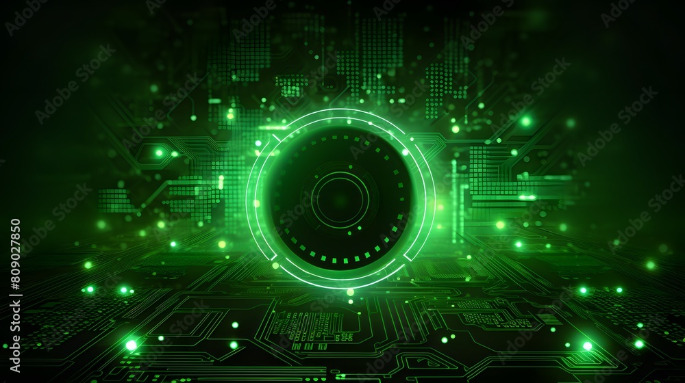 Obraz premium green Abstract technology background circles digital hi-tech technology design background. concept innovation. vector illustration