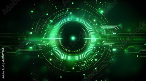  green Abstract technology background circles digital hi-tech technology design background. concept innovation. vector illustration