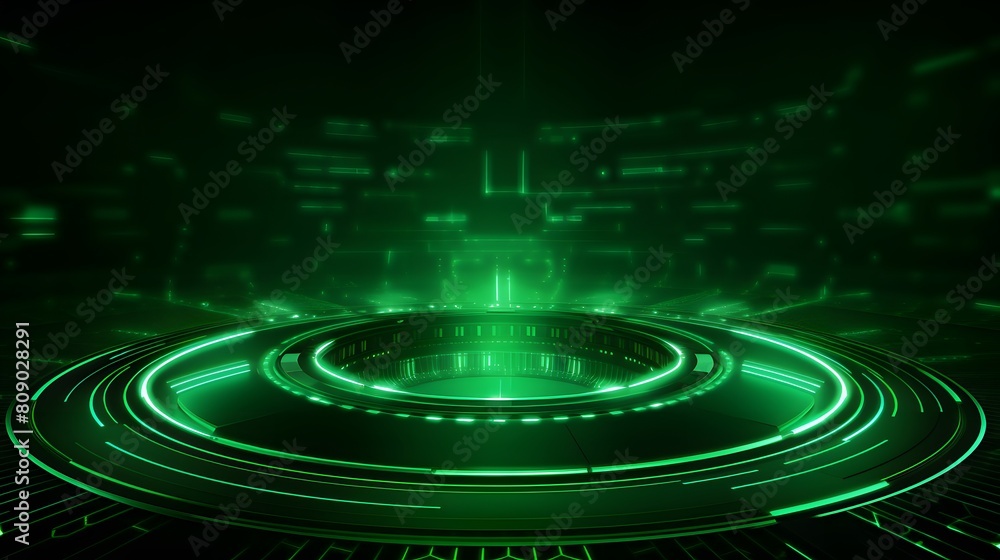 Fototapeta premium green Abstract technology background circles digital hi-tech technology design background. concept innovation. vector illustration